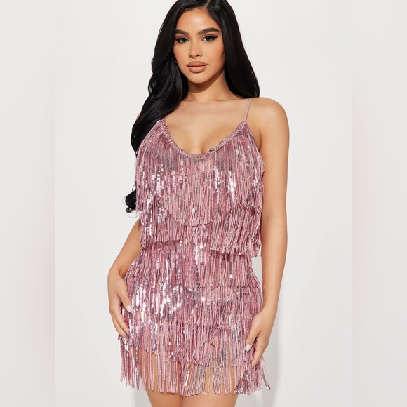 The After Party Sequin Mini Dress - Pink - Picture 1 of 2